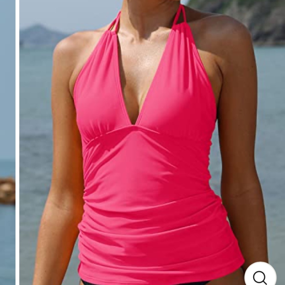 V Neck Halter Tankini Swim Top Only
